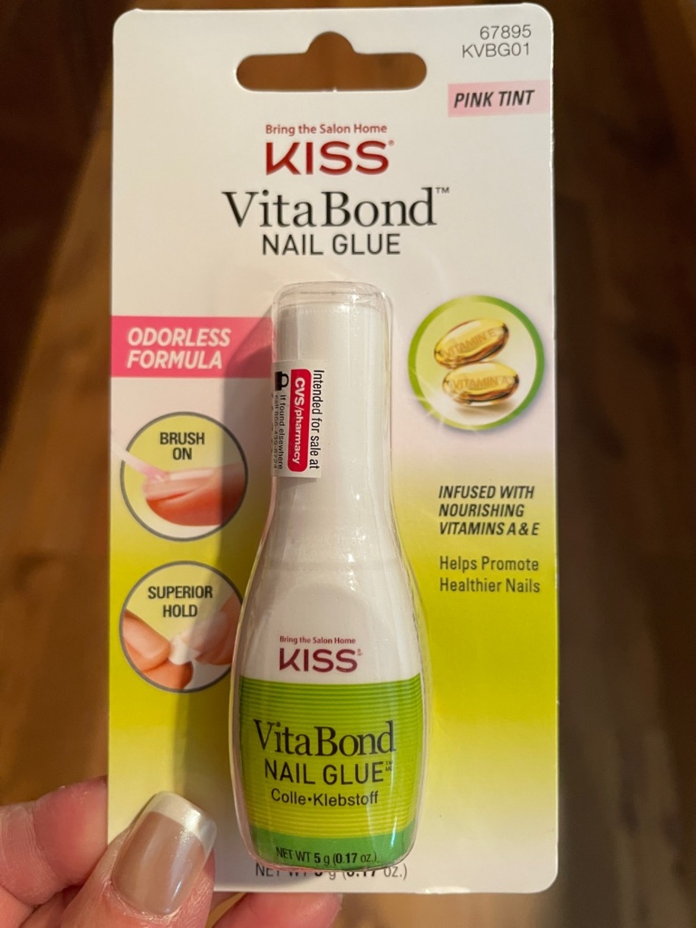 KISS VitaBond Nail Glue Pink Tint - White Cap